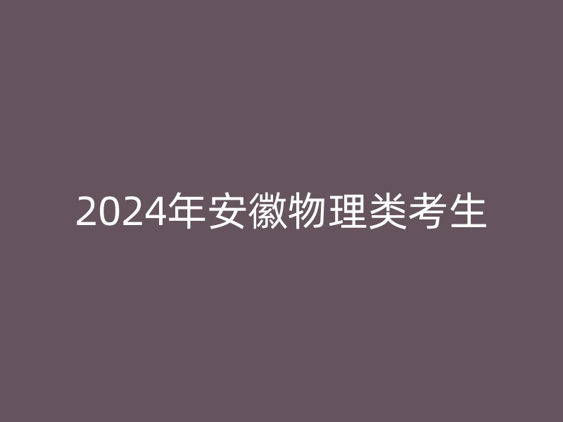 2024年安徽物理类考生