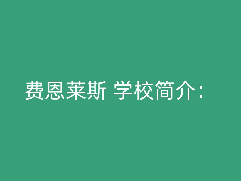 费恩莱斯 学校简介：