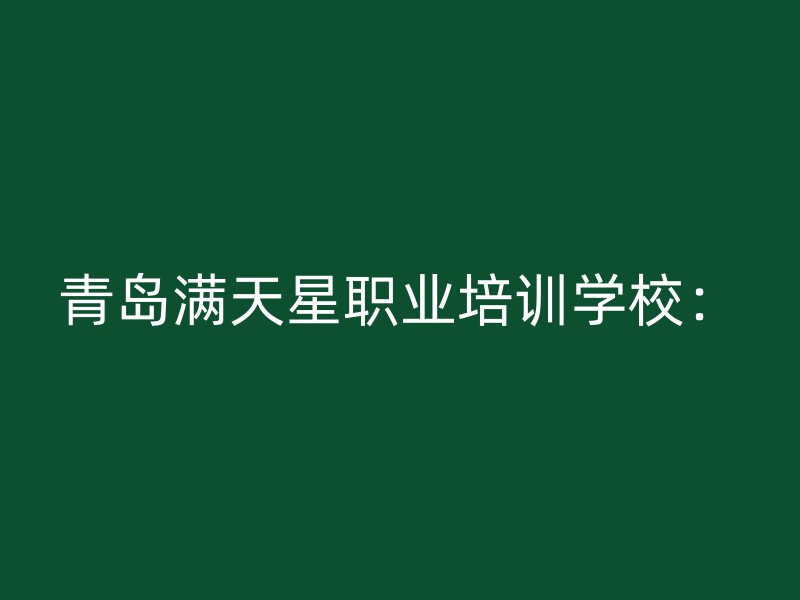 青岛满天星职业培训学校：